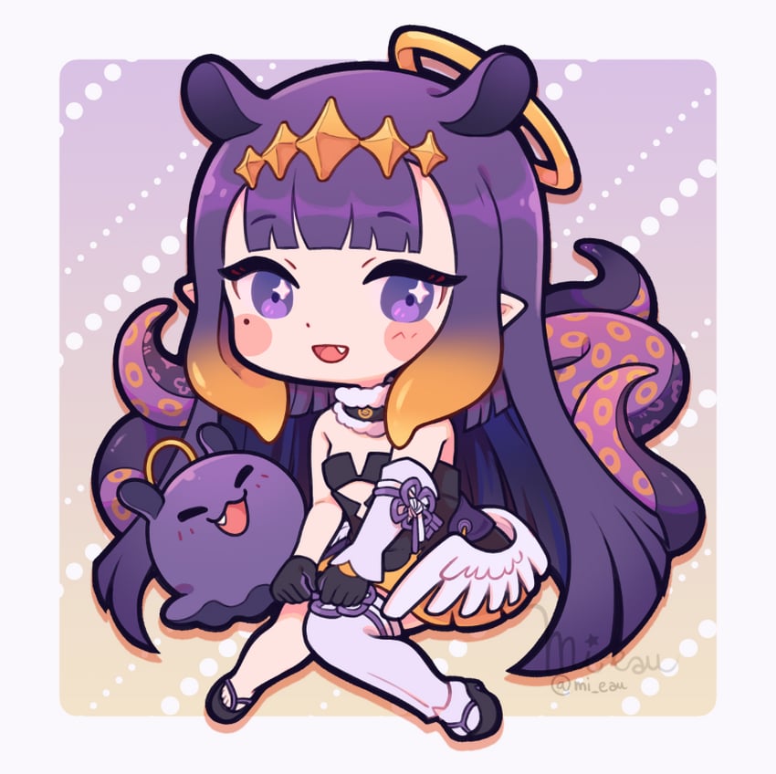 ninomae ina'nis and takodachi (hololive and 1 more) drawn by mi-eau
