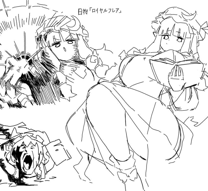 kirisame marisa and patchouli knowledge (touhou and 1 more) drawn by bamman
