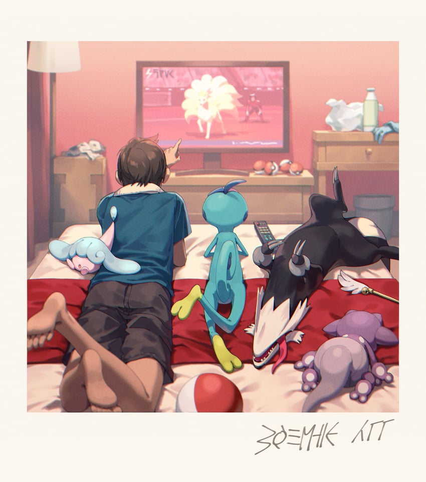 victor, ninetales, hatenna, drizzile, toxel, and 1 more (pokemon and 1 more) drawn by cocodar