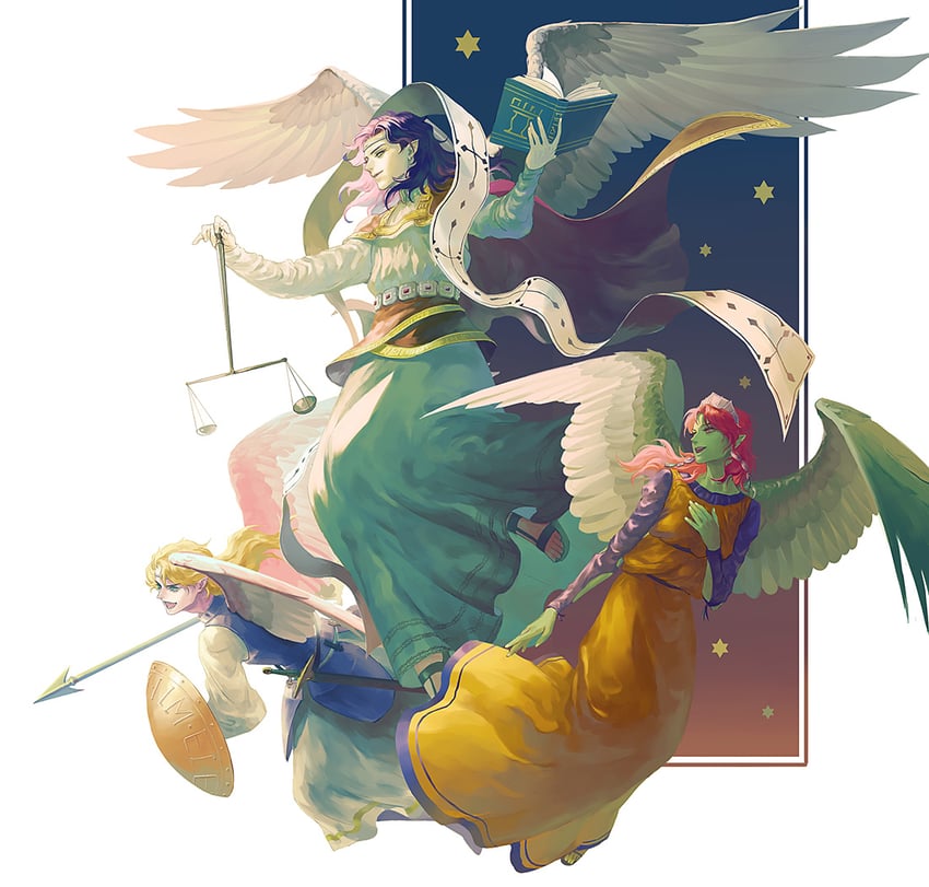 dominion, power, and virtue (shin megami tensei and 1 more) drawn by o_c_x