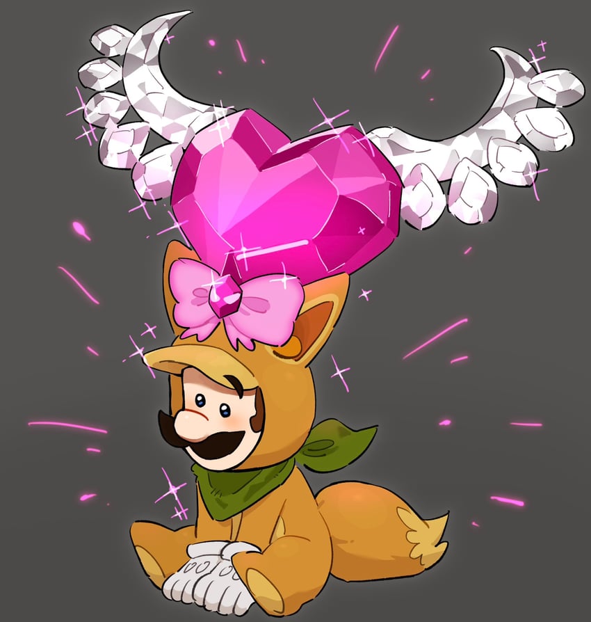 mario, luigi, and kitsune luigi (pokemon and 2 more) drawn by mimimi_(mimimim9999)