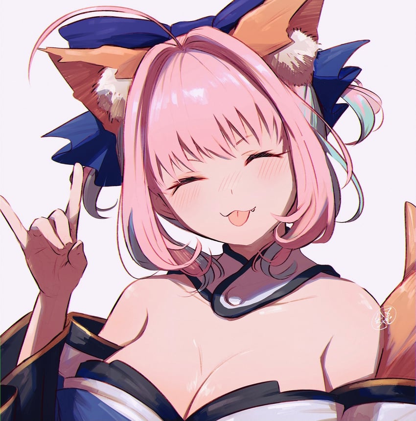 tamamo, tamamo no mae, and yumemi riamu (fate and 2 more) drawn by hamachamu