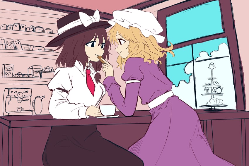 usami renko and maribel hearn (touhou) drawn by mh_(merryhime)
