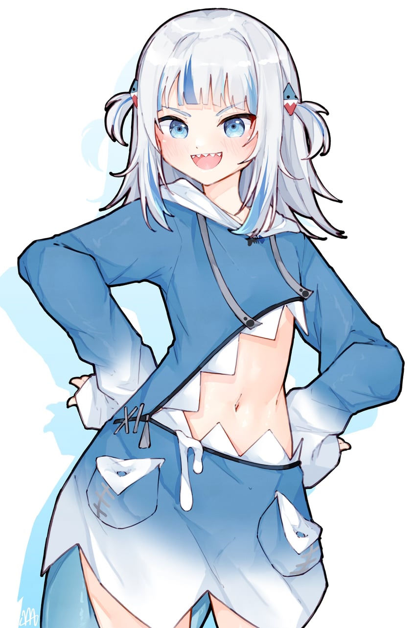 gawr gura (hololive and 1 more) drawn by ma_draws