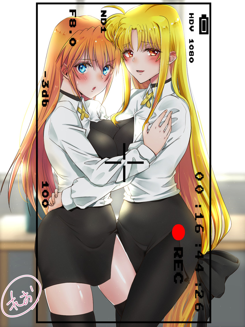 fate testarossa and teana lanster (lyrical nanoha and 1 more) drawn by leonis_g