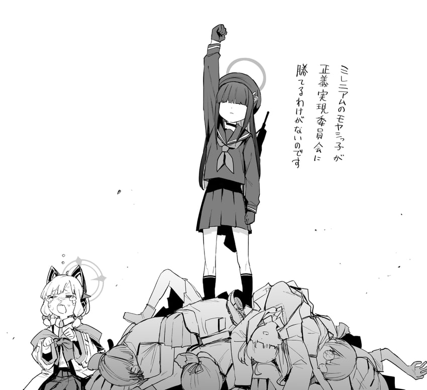 momoi, justice task force member, millennium science school student, millennium science school student b, and millennium science school student a (blue archive) drawn by sadamatsu_ryuuichi