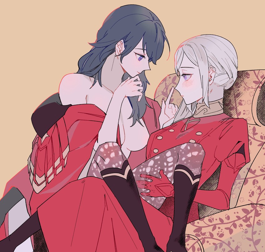 female byleth and edelgard von hresvelg (fire emblem and 1 more) drawn by b_(wldms6650)
