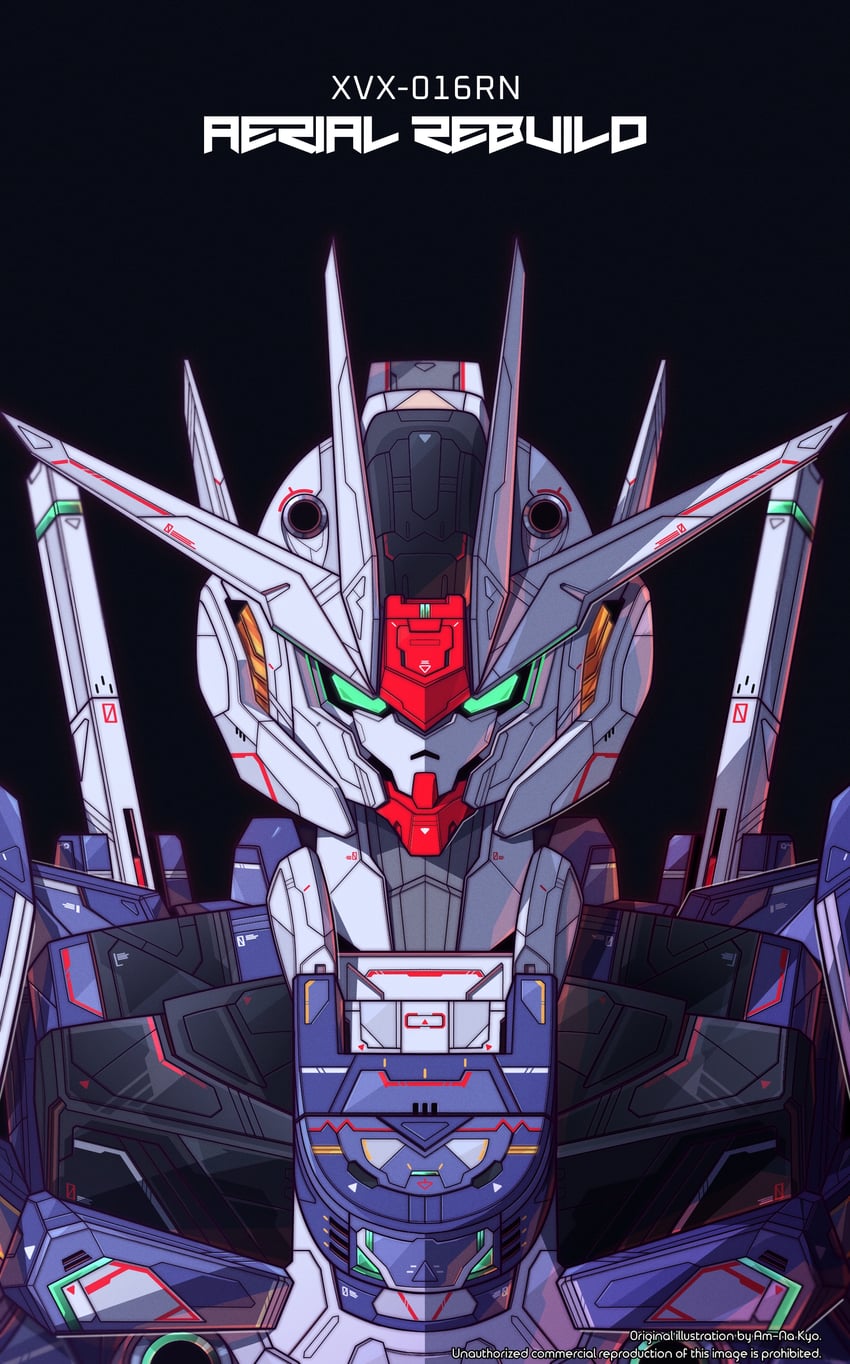 gundam aerial and gundam aerial rebuild (gundam and 1 more) drawn by azzalea