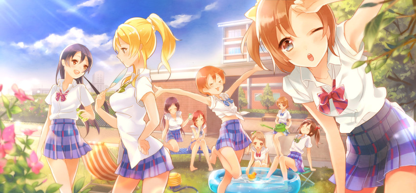 nishikino maki, tojo nozomi, sonoda umi, yazawa nico, ayase eli, and 4 more (love live! and 1 more) drawn by pekoo_(pekota)