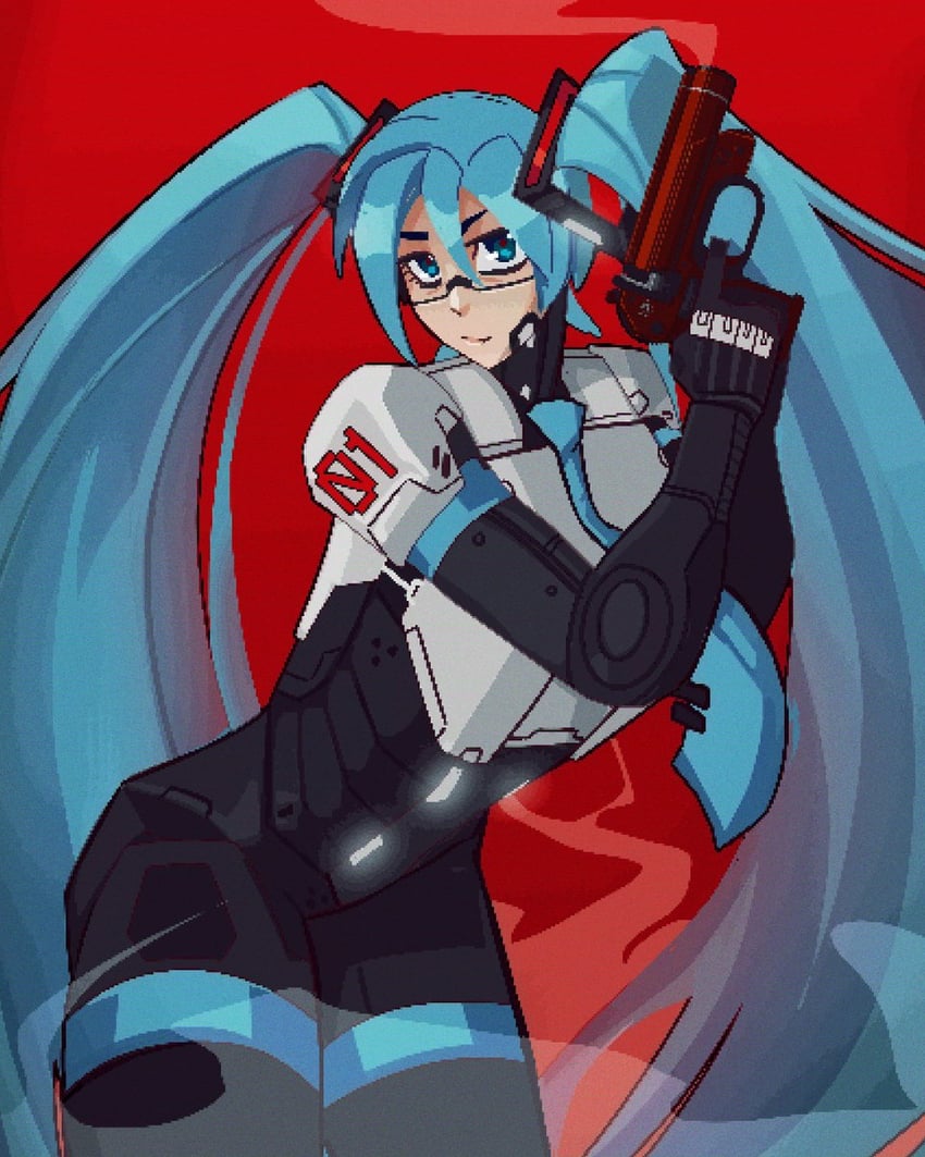 hatsune miku and elster (vocaloid and 1 more) drawn by crappwr0m