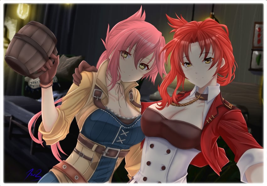 murata himeko and sara valestein (honkai and 4 more) drawn by 4lon3_(user_yrc5369)