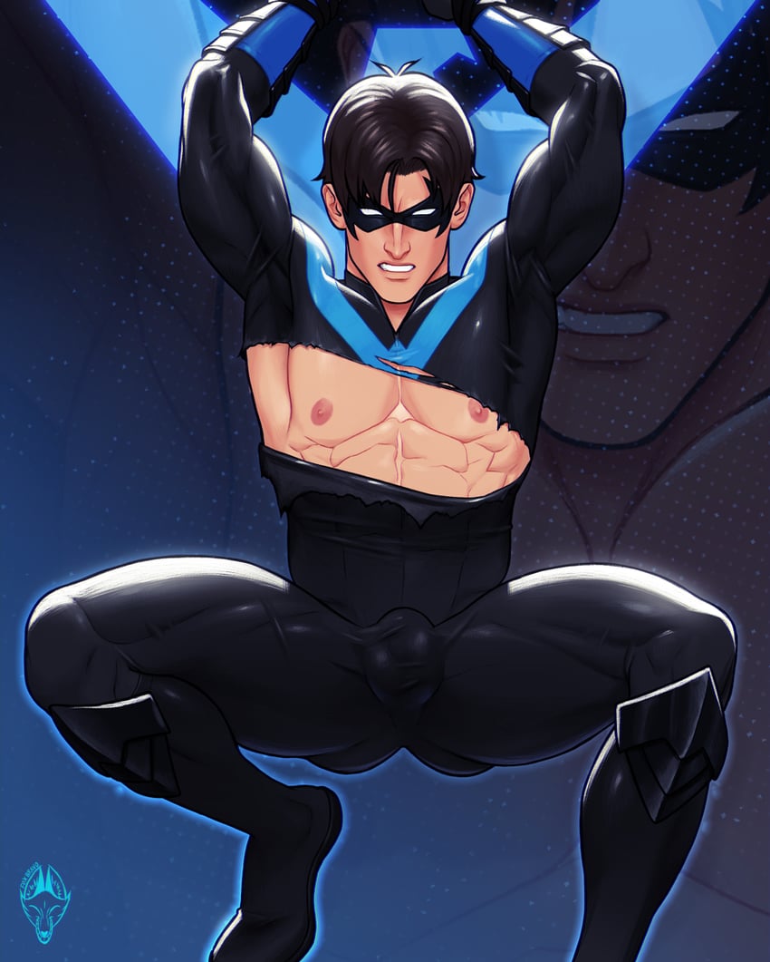 dick grayson and nightwing (dc comics and 1 more) drawn by fox_bravo