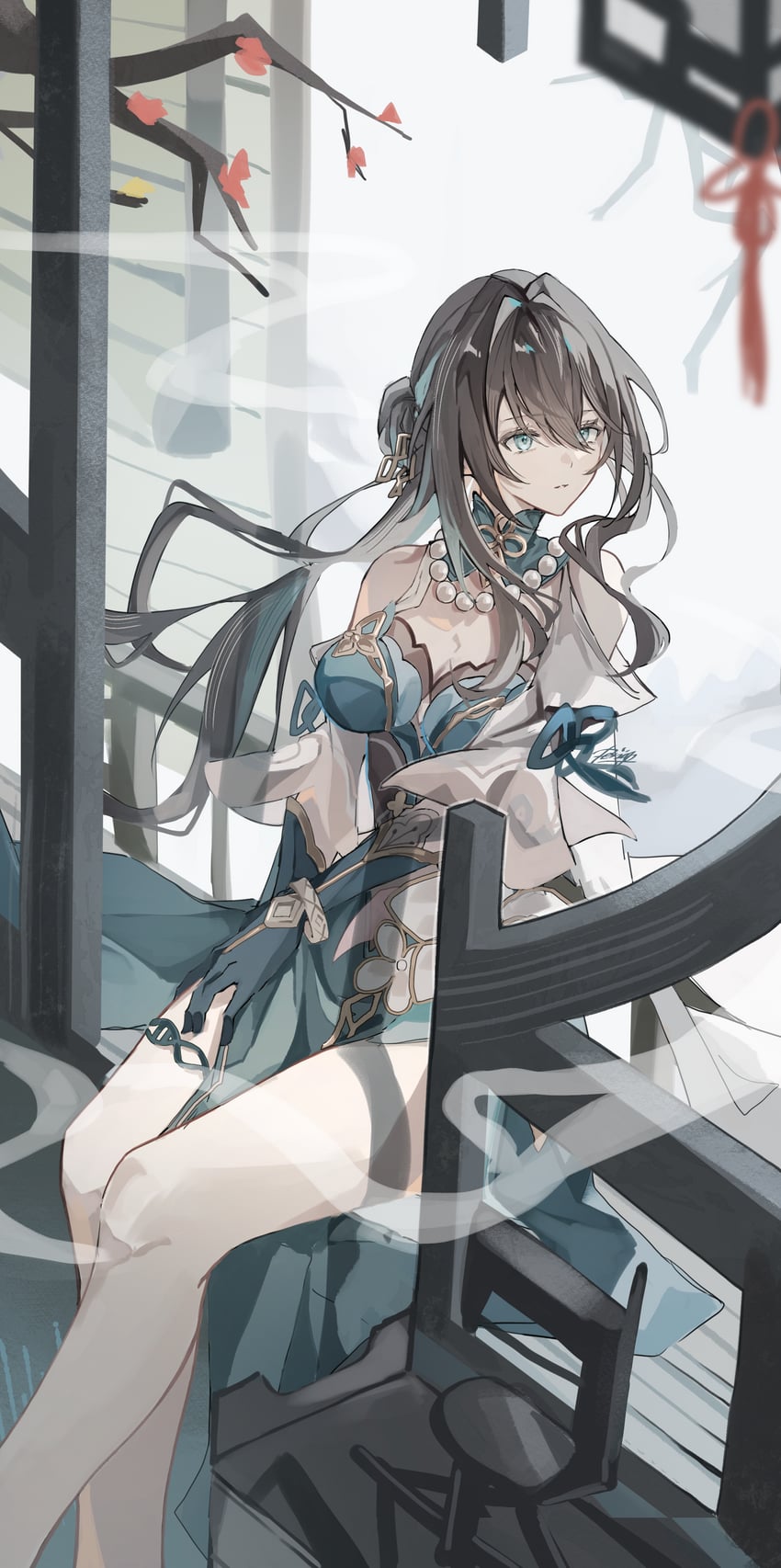ruan mei (honkai and 1 more) drawn by ren_(renjiyu)