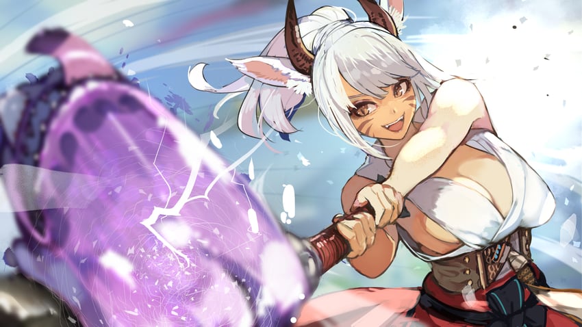 warrior of light and yamato (final fantasy and 2 more) drawn by hide_(hideout)