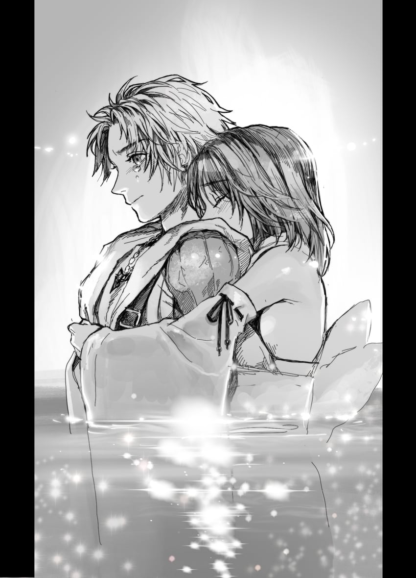 yuna and tidus (final fantasy and 1 more) drawn by nexeee