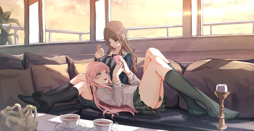 chihaya anon and nagasaki soyo (bang dream! and 1 more) drawn by benevole