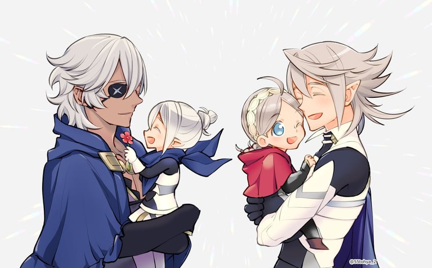 male corrin, nina, niles, and female kana (fire emblem and 1 more) drawn by 55tohya