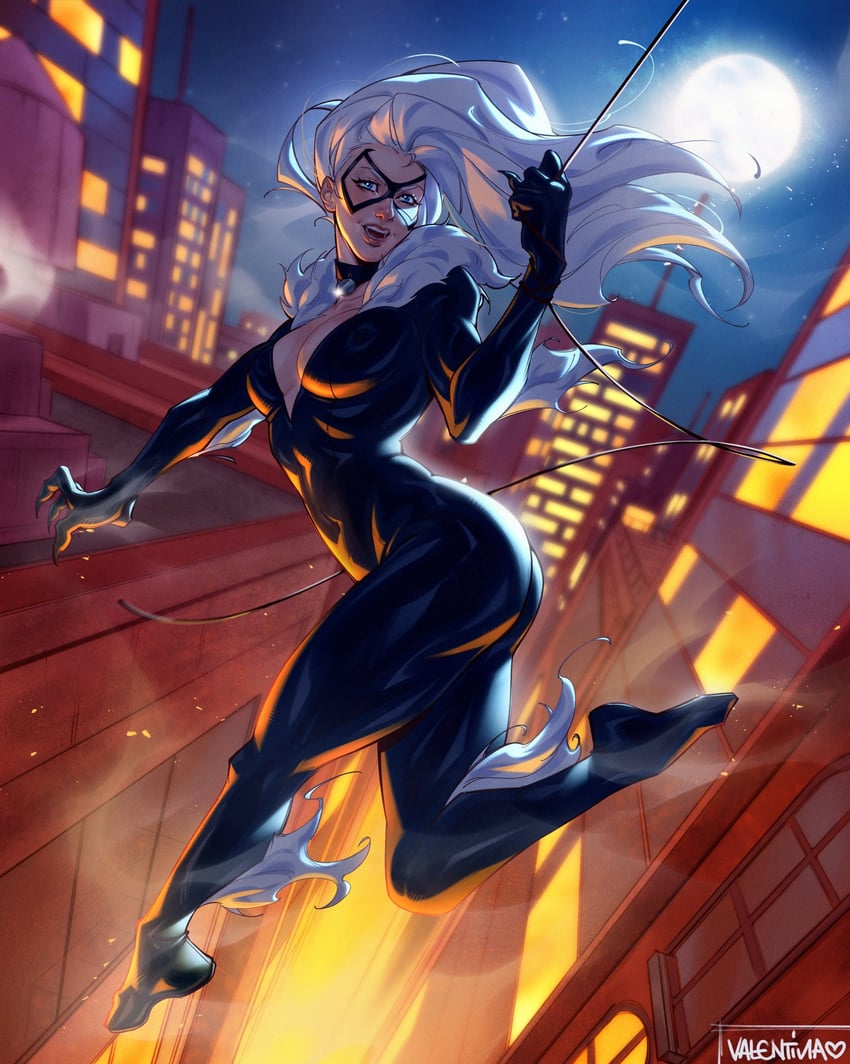 black cat and felicia hardy (marvel) drawn by valentina_tavolilla