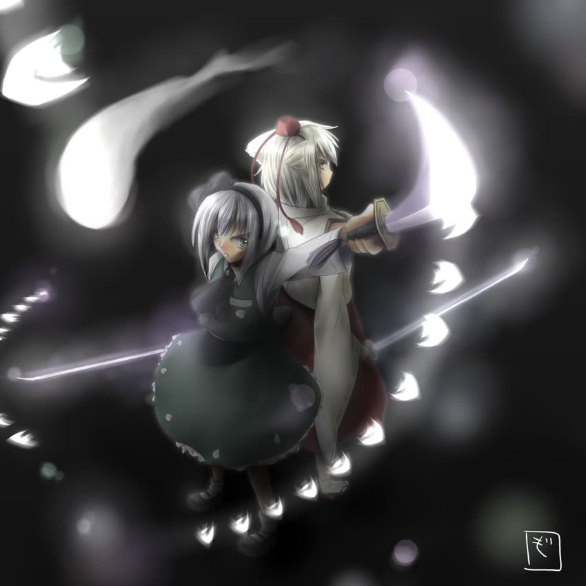 konpaku youmu and inubashiri momiji (touhou) drawn by goo-yan_(ogura_tomomi)