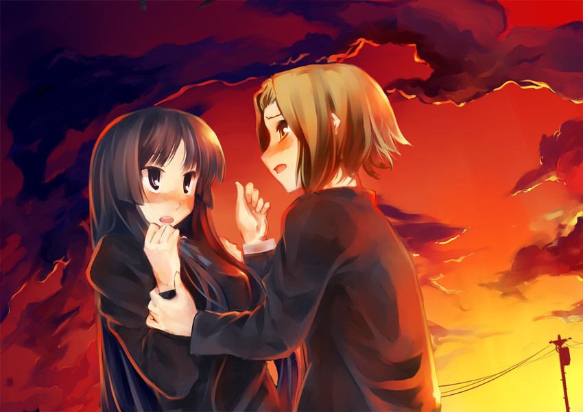 akiyama mio and tainaka ritsu (k-on!) drawn by pino_(birthdayparty)