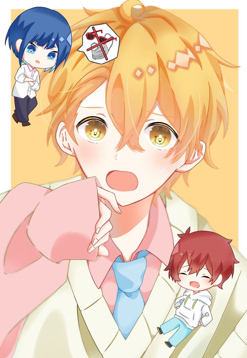 naoe banri, isuzugawa chihiro, and kiyose akira (uniteup!) drawn by maco_tskn