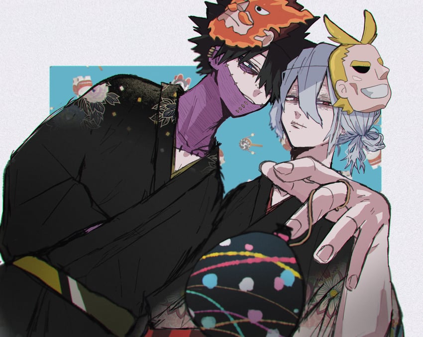 endeavor, all might, dabi, and shigaraki tomura (boku no hero academia) drawn by ametaro_(ixxxzu)