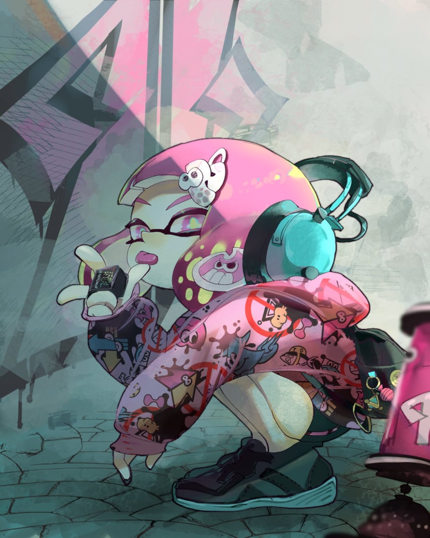 inkling player character and inkling girl (splatoon) drawn by koike3582