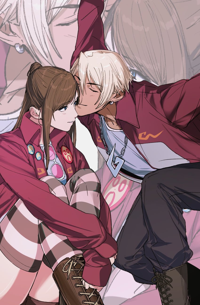 klavier gavin and ema skye (ace attorney and 2 more) drawn by amikoiiko