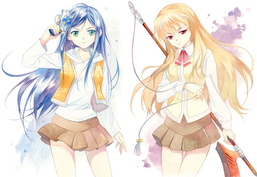 kuga natsuki and fujino shizuru (my-hime) drawn by agahari