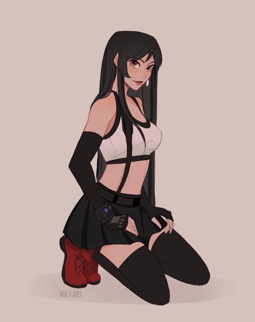 tifa lockhart (final fantasy and 2 more) drawn by vanekairi
