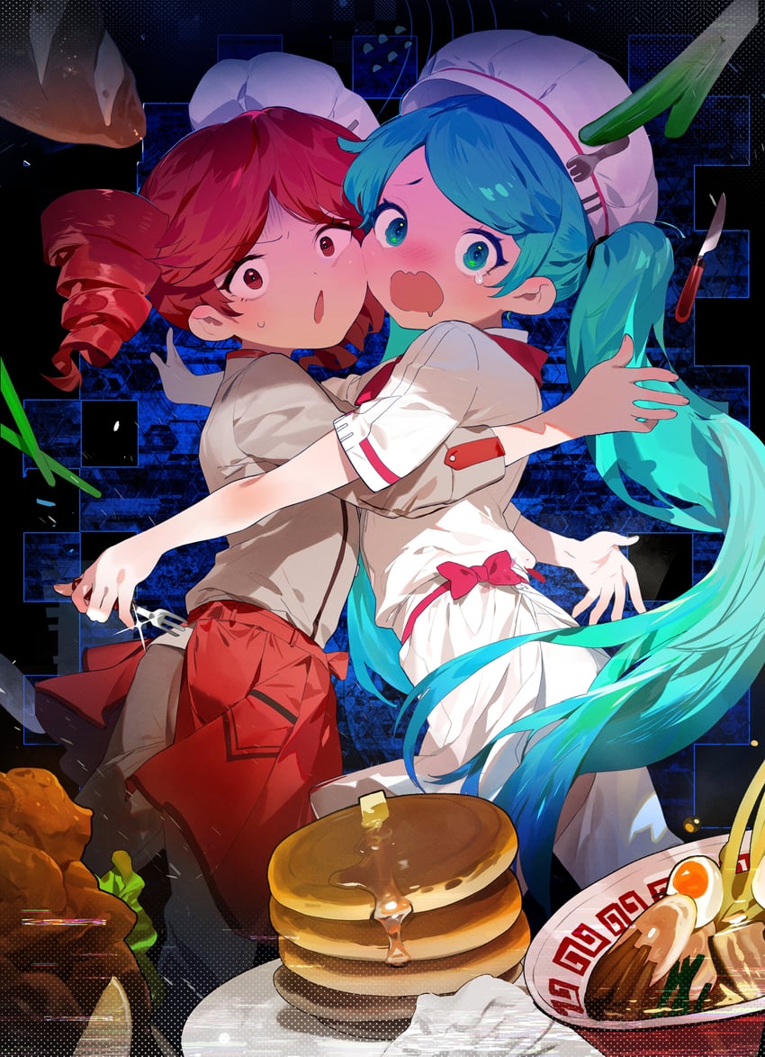 hatsune miku and kasane teto (vocaloid and 2 more) drawn by gasari_(jongh1803)