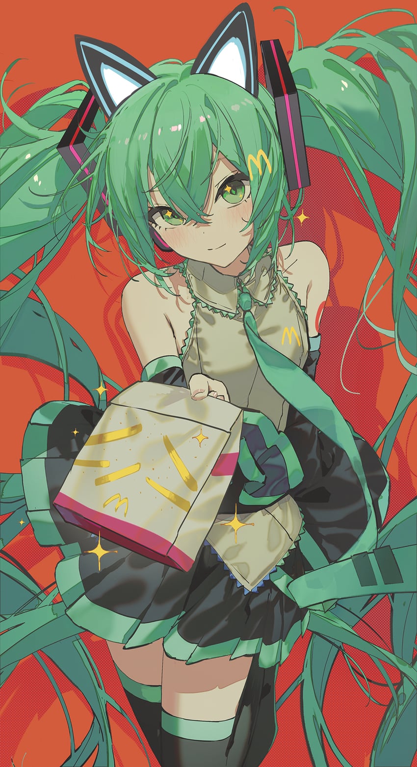 hatsune miku (vocaloid and 2 more) drawn by kieed