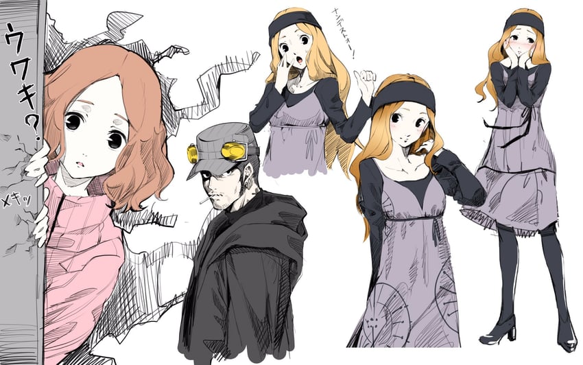 okumura haru, mifune chihaya, and iwai munehisa (persona and 1 more) drawn by nakano_maru