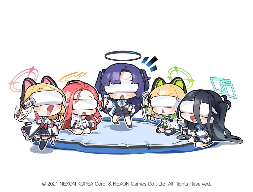 yuuka, aris, momoi, midori, and yuzu (blue archive) drawn by donmin_h