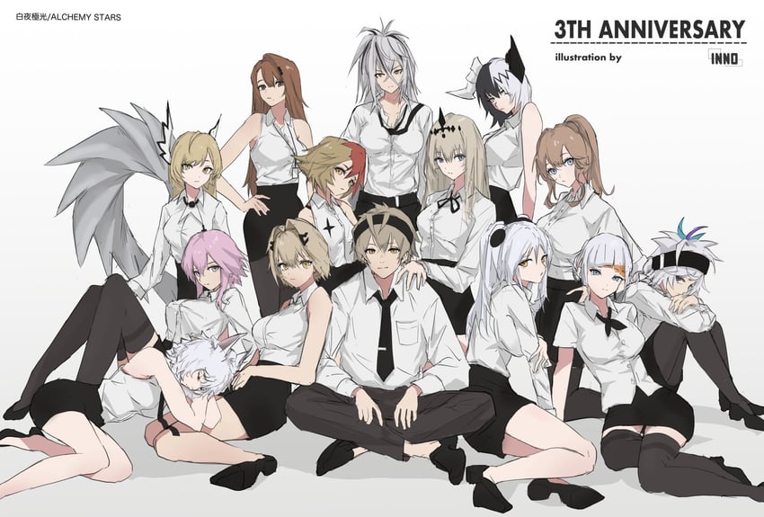 vice, hiiro, carleen, navigator, gronru, and 9 more (alchemy stars) drawn by renshu_3594