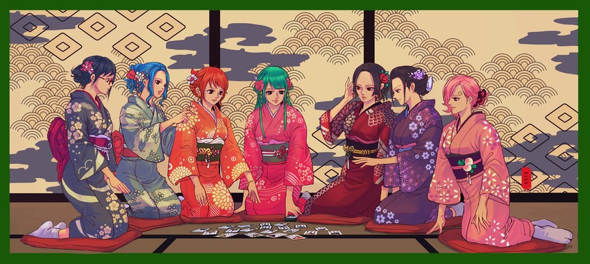 nami, nico robin, boa hancock, nefertari vivi, vinsmoke reiju, and 2 more (one piece) drawn by k164