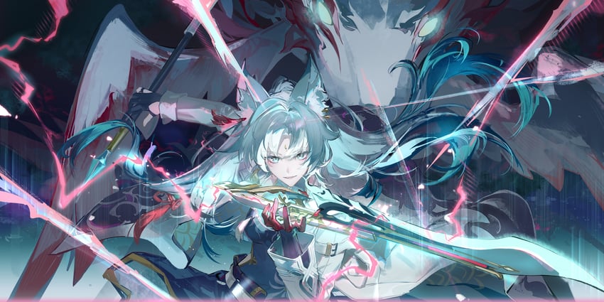 feixiao and ecliptic inner beast (honkai and 1 more) drawn by qingming_tiaohetu