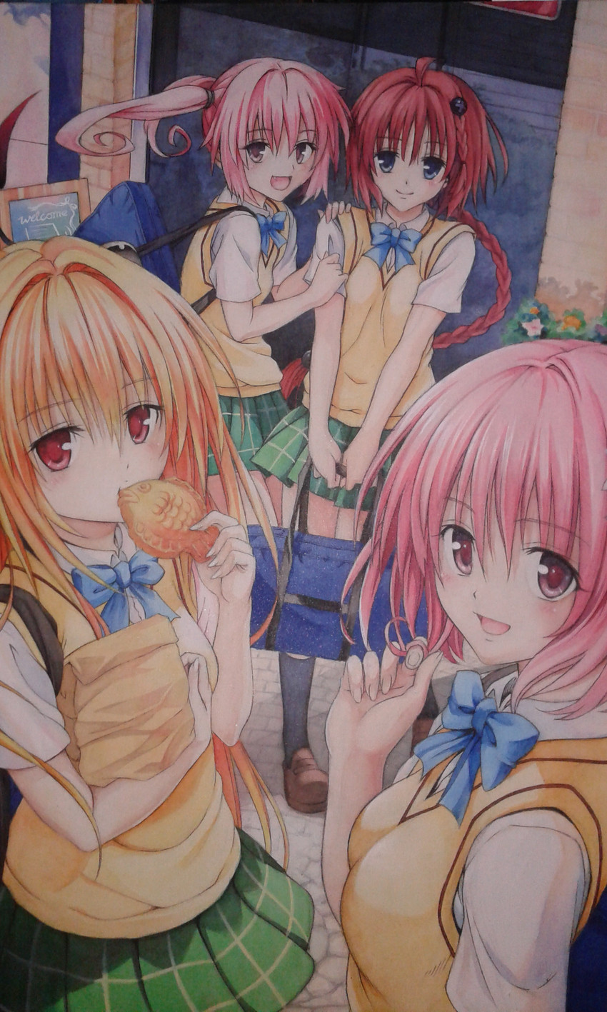 konjiki no yami, momo velia deviluke, nana asta deviluke, and kurosaki mea (to love-ru and 1 more) drawn by zankuro416854