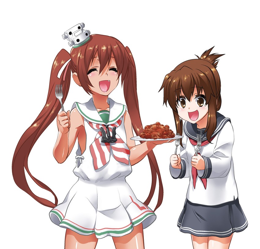 inazuma and libeccio (kantai collection) drawn by henshako
