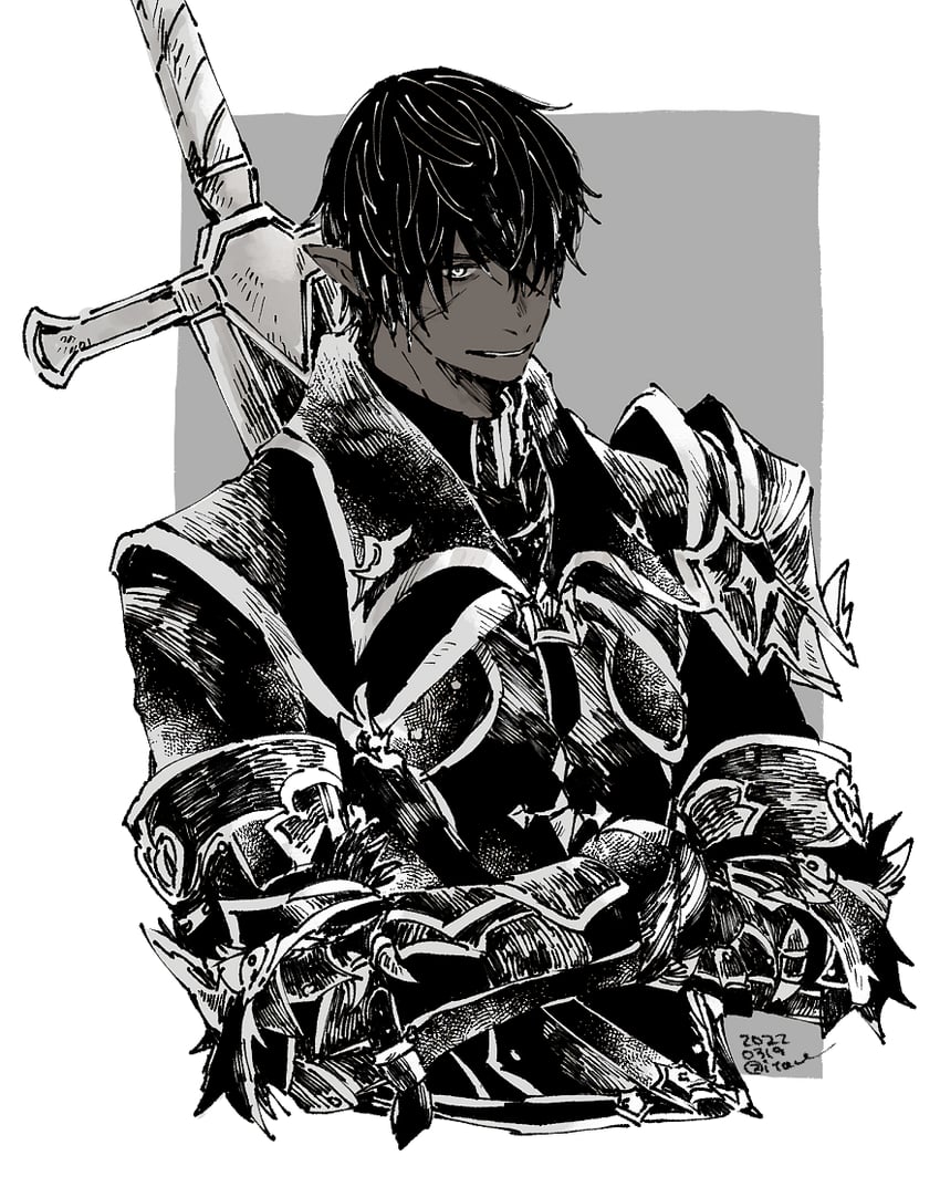 warrior of light and dark knight (final fantasy and 1 more) drawn by itowo_(itowc)