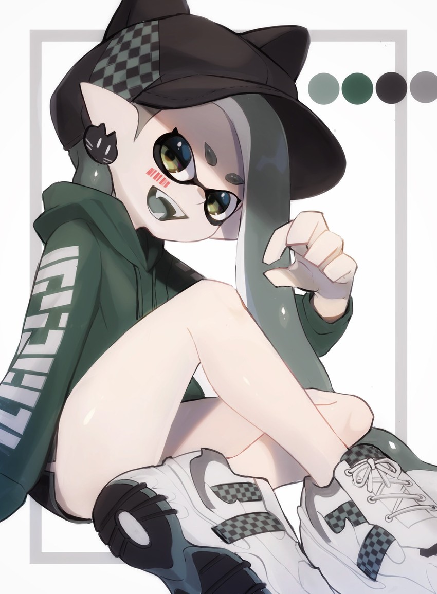 inkling player character and inkling girl (splatoon) drawn by nomu_(29_nom)