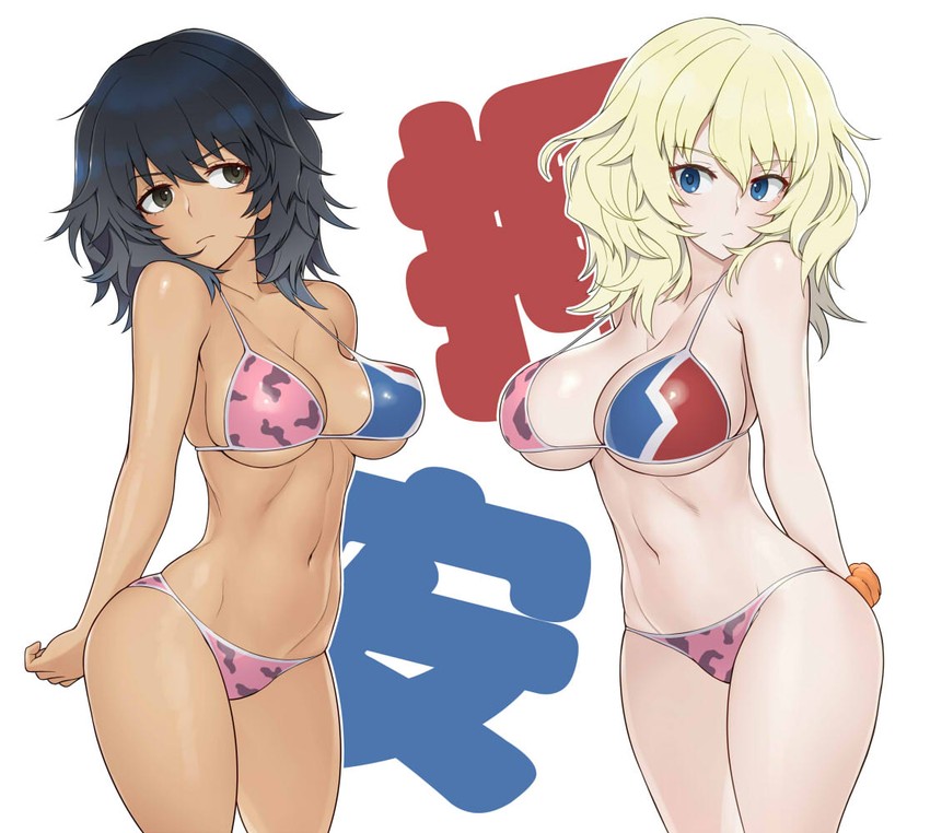 andou and oshida (girls und panzer) drawn by wata_do_chinkuru
