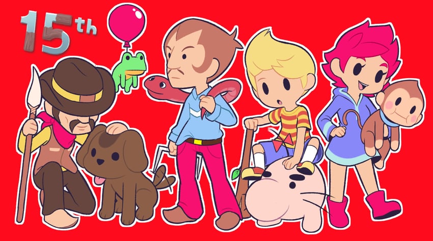 lucas, kumatora, claus, boney, duster, and 2 more (mother and 1 more) drawn by starbirbz