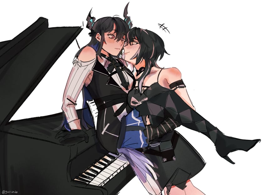 shiori novella and nerissa ravencroft (hololive and 1 more) drawn by yuulianda
