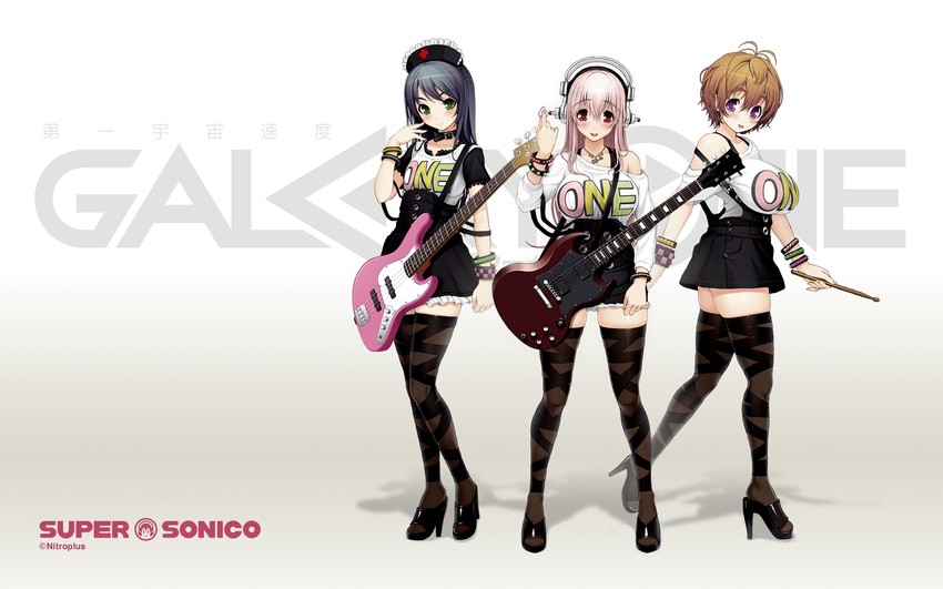 super sonico, watanuki fuuri, and fujimi suzu (nitroplus and 1 more) drawn by tsuji_santa