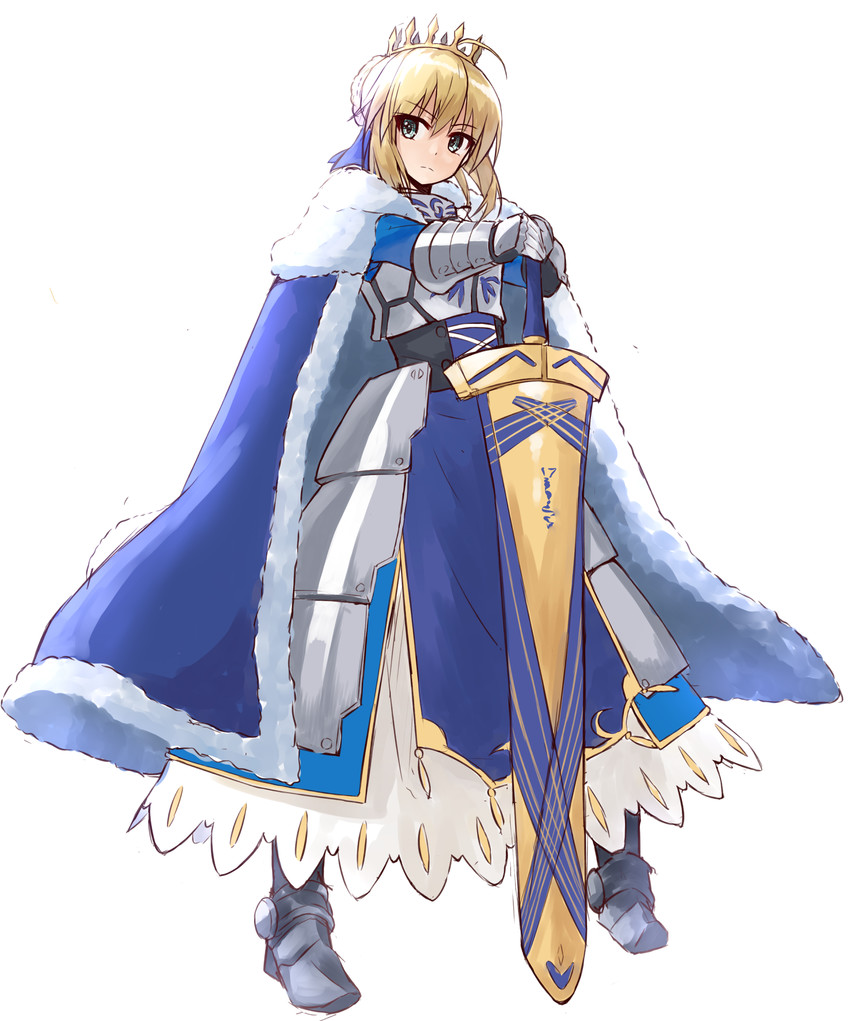 artoria pendragon and saber (fate and 1 more) drawn by shunichi
