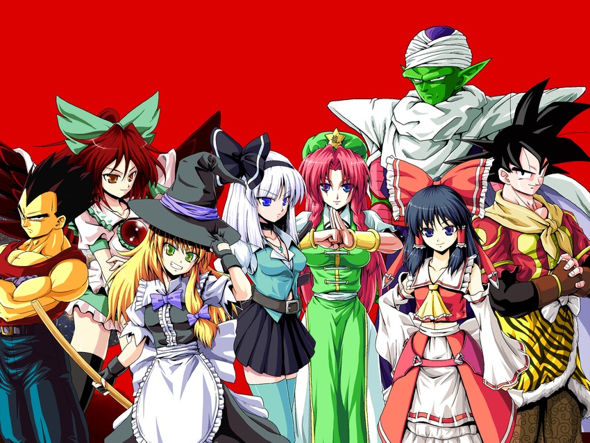hakurei reimu, kirisame marisa, konpaku youmu, hong meiling, reiuji utsuho, and 4 more (touhou and 4 more) drawn by kamishima_kanon