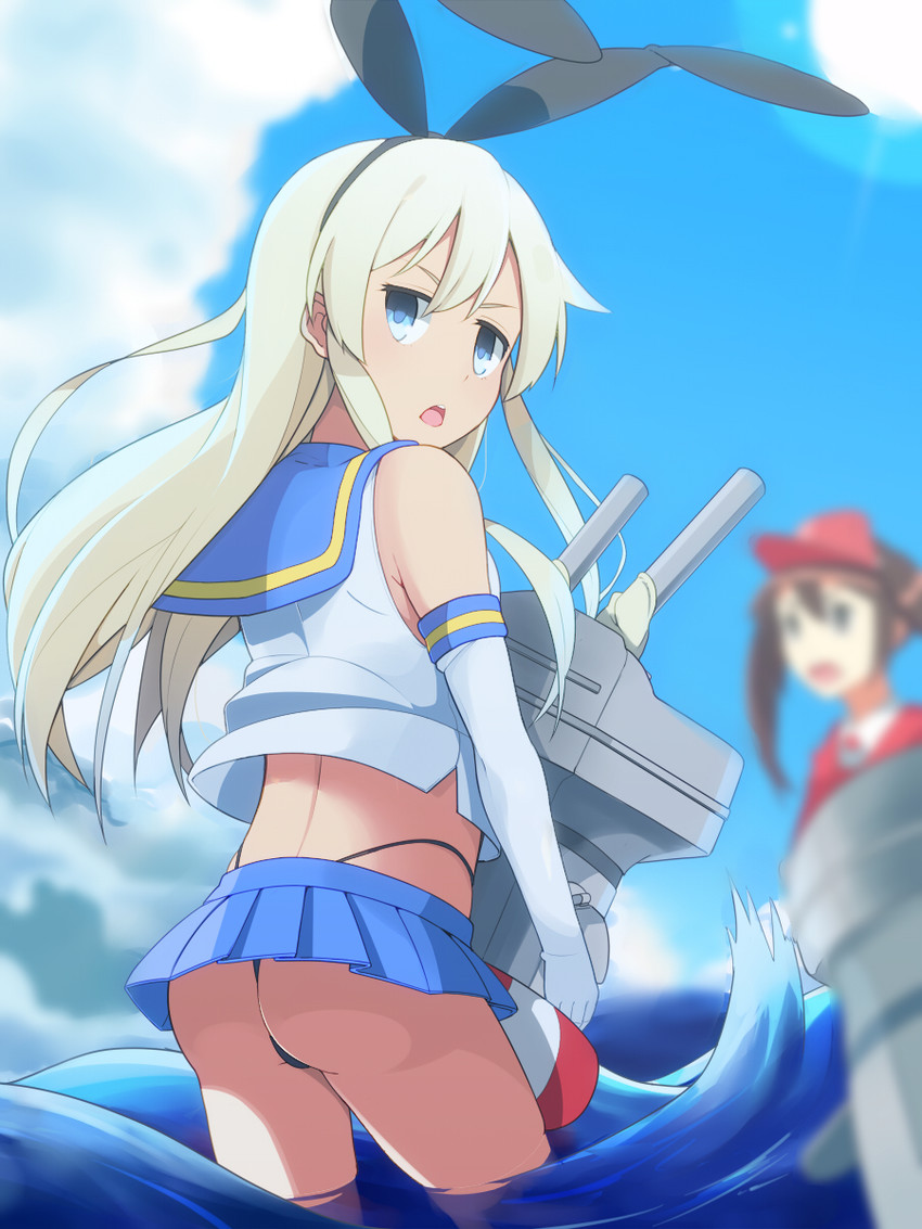 shimakaze, ryuujou, and rensouhou-chan (kantai collection) drawn by haseneko