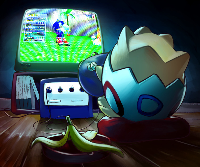 sonic the hedgehog, togepi, and neutral chao (pokemon and 2 more) drawn by voodoothur