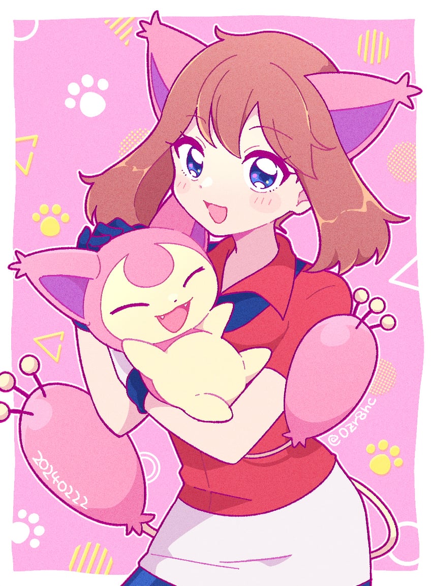 may and skitty (pokemon and 1 more) drawn by 0zr8hc
